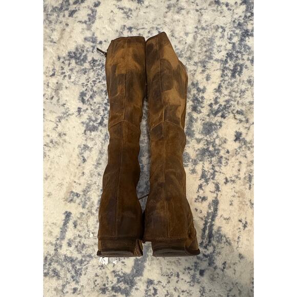 Donald Pliner Distressed Brown Leather Mid-Calf Boots Side Zip Women’s 10M - Picture 6 of 12